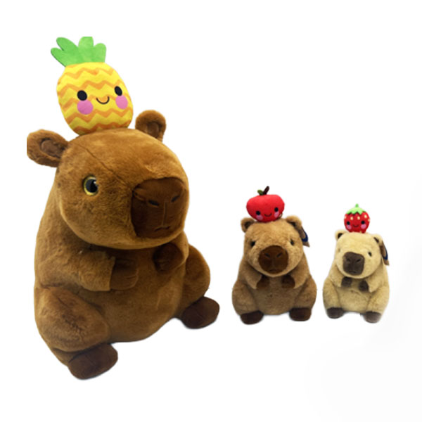 (Mis 8+) CAPIBARA con frutto in testa –  Peluche 60cm 3ass…x4